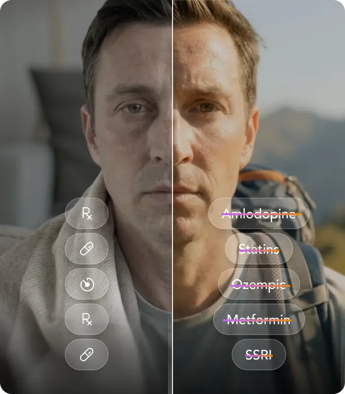 Before and after health transformation — Ozara patient results